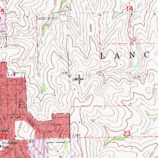 Topographic Map of Southeast Rural Fire District - Holdrege Station, NE