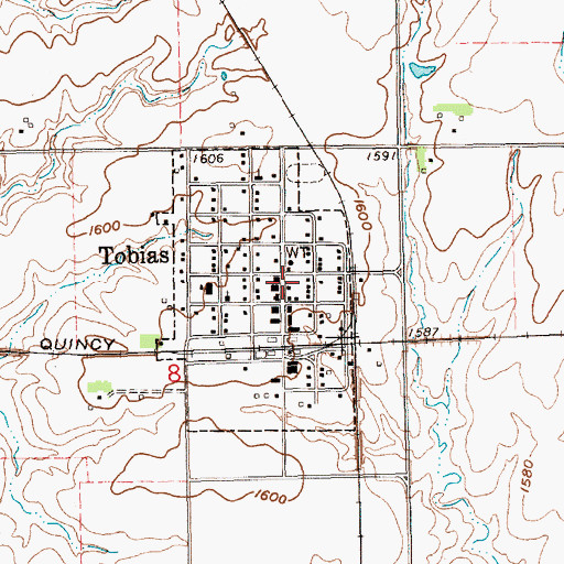 Topographic Map of Tobias Volunteer Fire and Rescue, NE