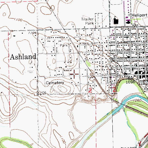 Topographic Map of Ashland Volunteer Fire Department, NE