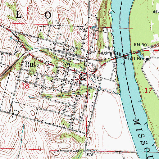 Topographic Map of Rulo Volunteer Fire Department, NE