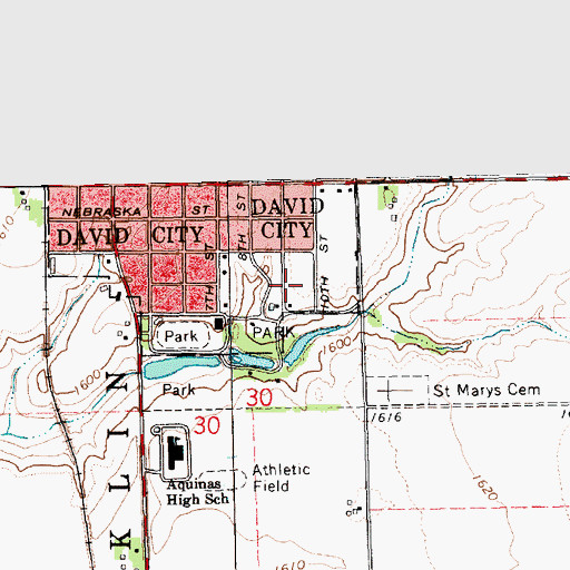 Topographic Map of Butler County Health Care Center Ambulance Service, NE
