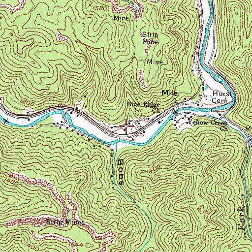 Topographic Map of Calvin Railroad Station (historical), KY