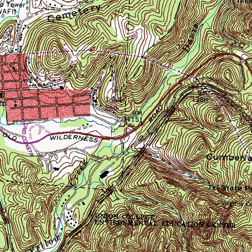 Topographic Map of Davis Station (historical), KY