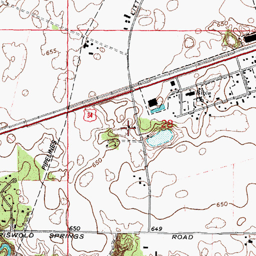Topographic Map of Brentwood Farm, IL