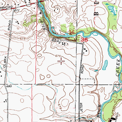 Topographic Map of Bluff Creek Farm, IL