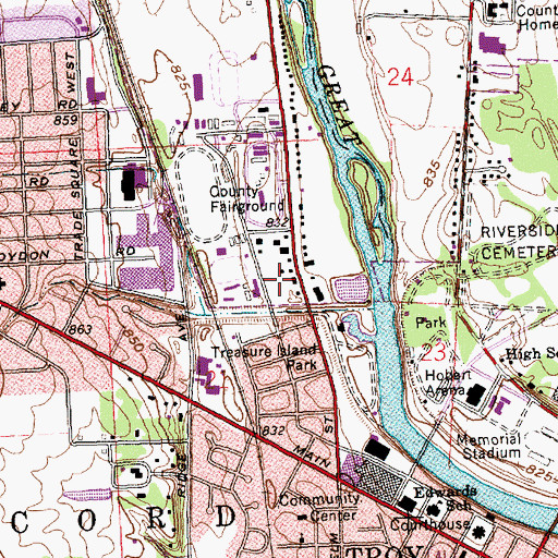 Topographic Map of Laine Trailer Park, OH