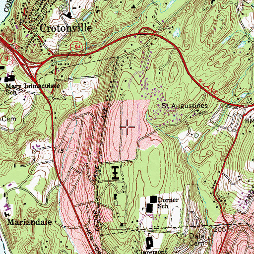 Topographic Map of O'Briens Hill, NY