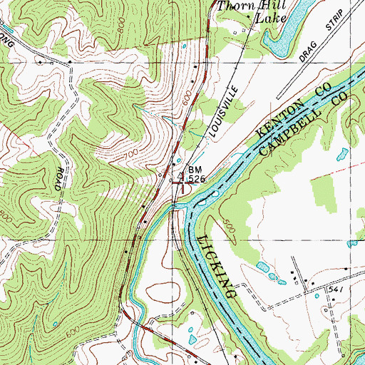 Topographic Map of Bryants Ford Railroad Station (historical), KY