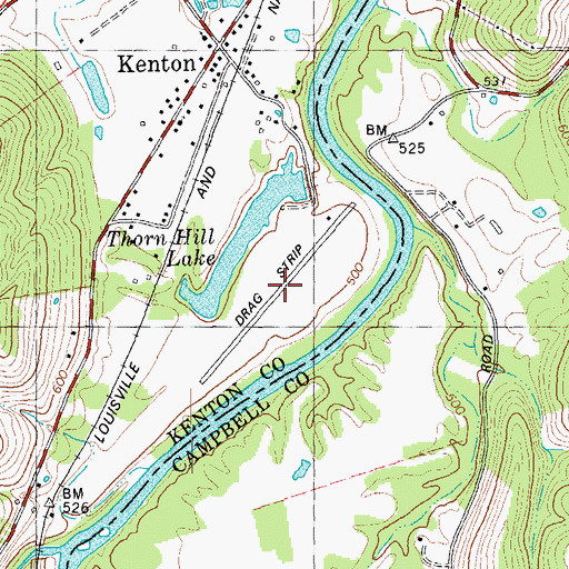 Topographic Map of Thorn Hill Drag Strip, KY