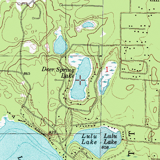 Topographic Map of Deer Spring Lake, WI