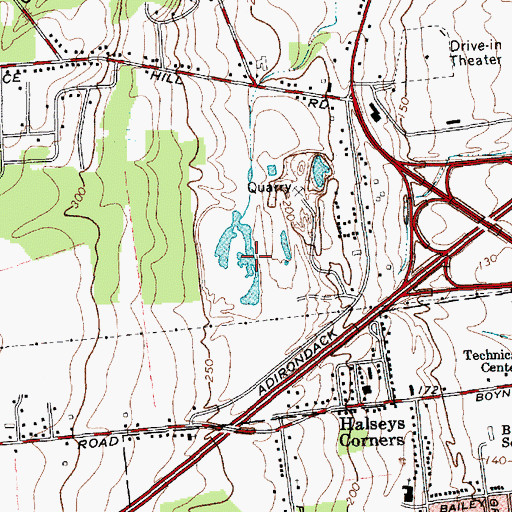 Topographic Map of Plattsburgh Quarry, NY