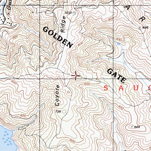 Topographic Map of Golden Gate National Recreation Area, CA