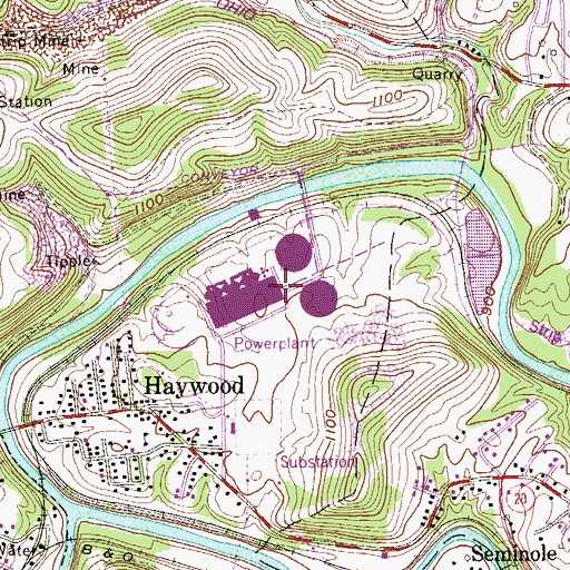 Topographic Map of Harrison Power Station, WV