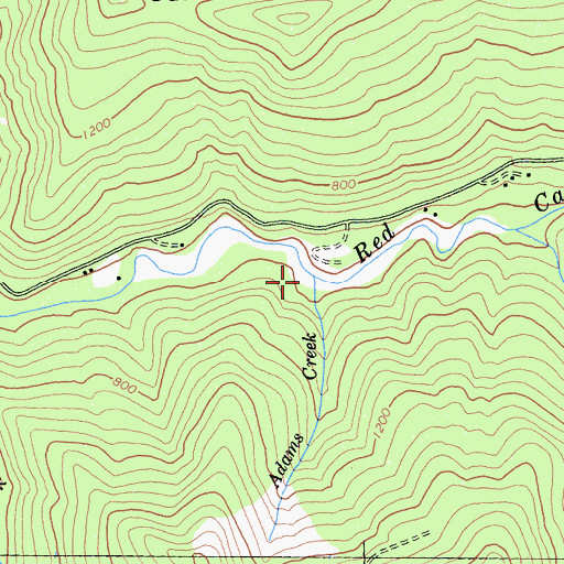 Topographic Map of Adams Creek, CA