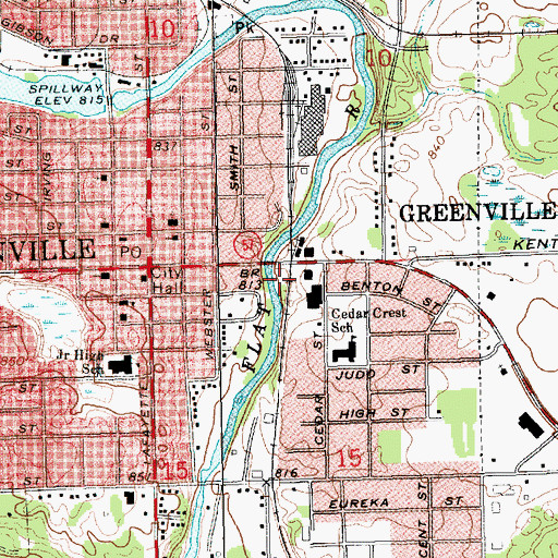 Topographic Map of Jackson's Landing, MI