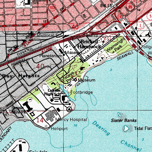 Topographic Map of Vizcaya, FL