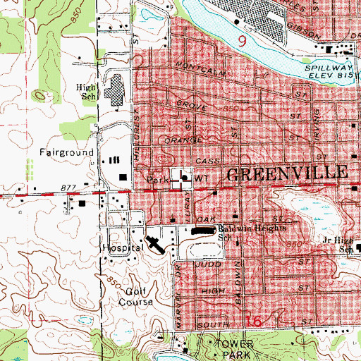 Topographic Map of West Washington Cemetery (historical), MI