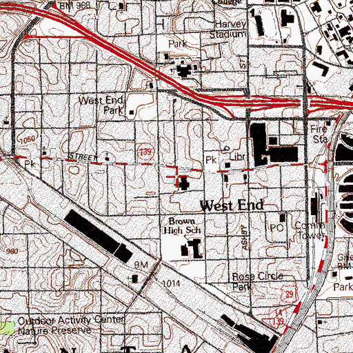 Topographic Map of Joel Chandler Harris House, GA