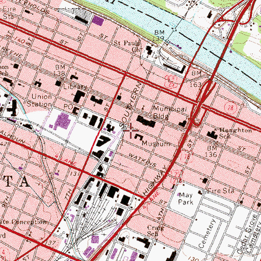 Topographic Map of Old Medical College, GA