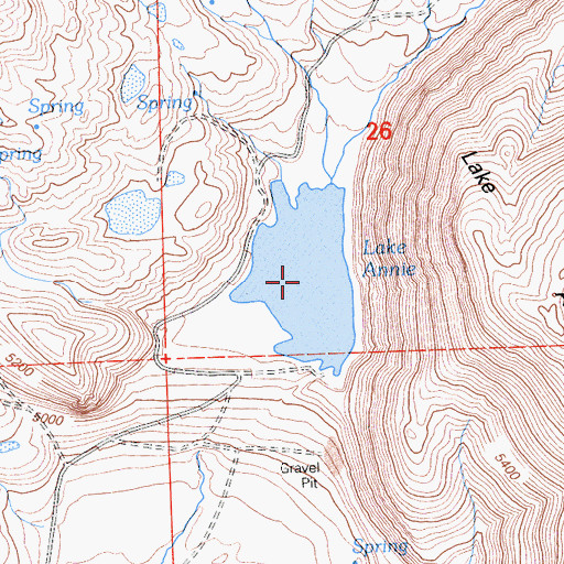 Topographic Map of Lake Annie, CA