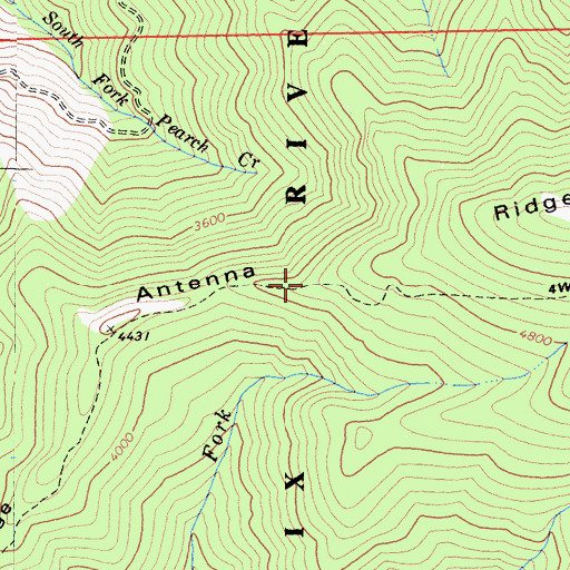 Topographic Map of Antenna Ridge, CA
