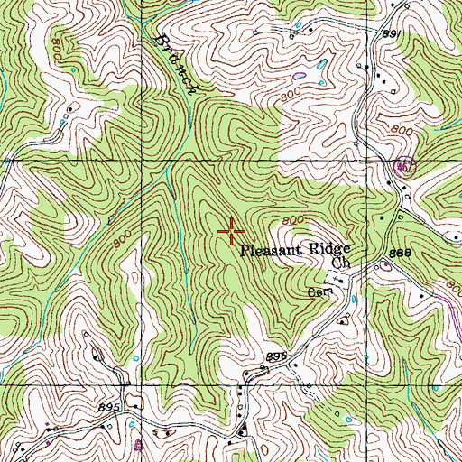Topographic Map of Pleasant Ridge, KY