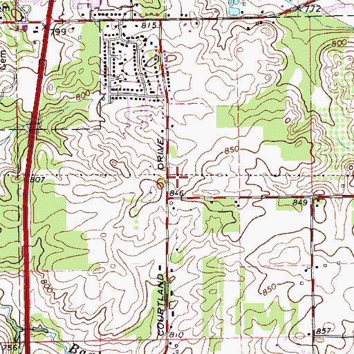 Topographic Map of Meadow Ridge Elementary School, MI