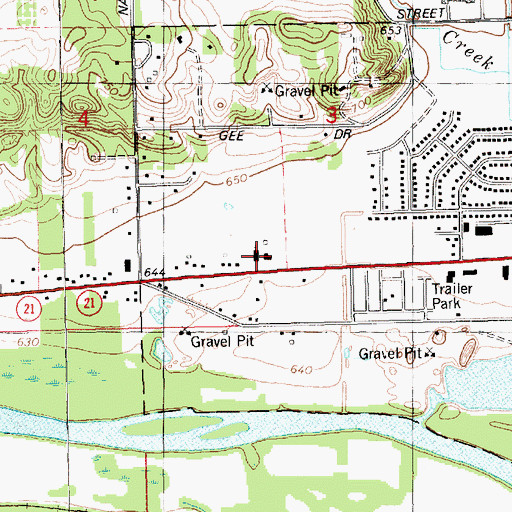Topographic Map of Free Baptist Church of Lowell, MI