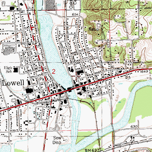 Topographic Map of Englehardt Library, MI