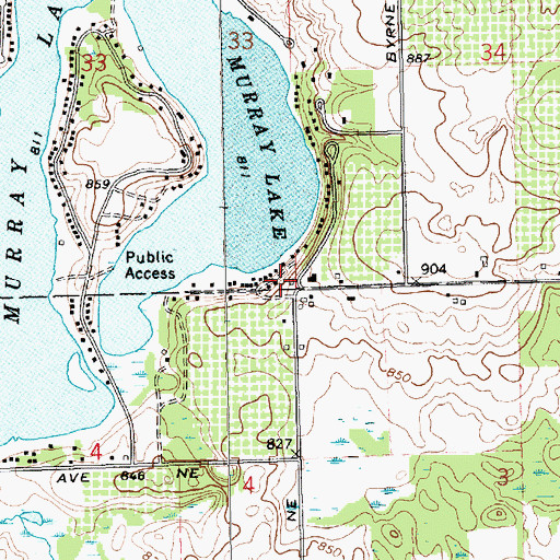 Topographic Map of Murray Lake Elementary School, MI