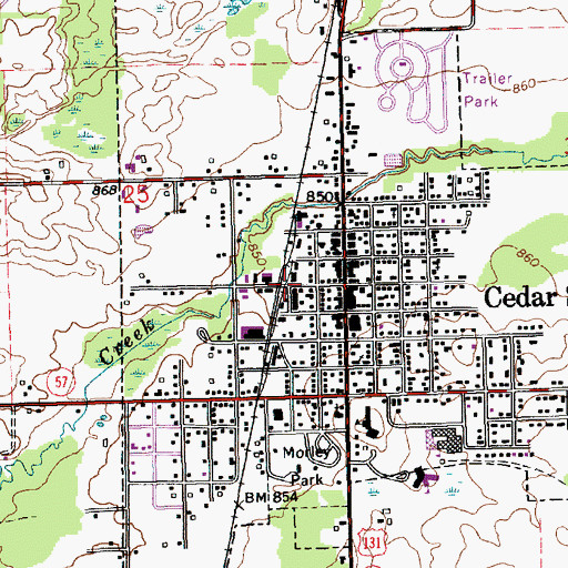 Topographic Map of Cedar Springs Station (historical), MI