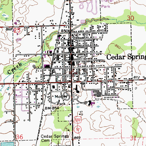 Topographic Map of United Methodist Church, MI