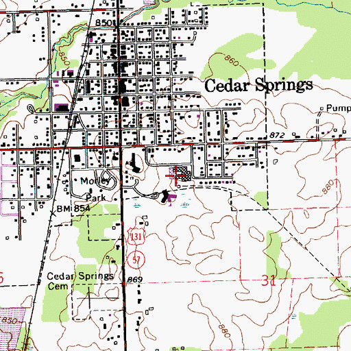 Topographic Map of Red Hawk Elementary School, MI