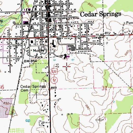 Topographic Map of Cedar Trails Elementary School, MI