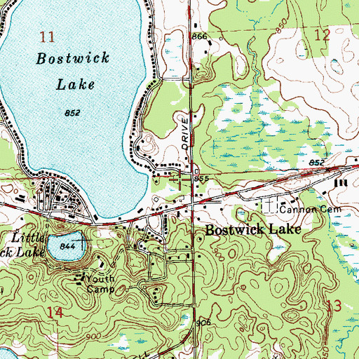 Topographic Map of Marshall Cemetery, MI