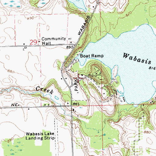 Topographic Map of Wabasis Lake Park, MI