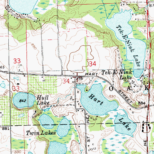 Topographic Map of Lakeside Mobile Home Community, MI