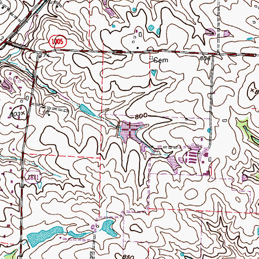 Topographic Map of Harbisons Pond, KY