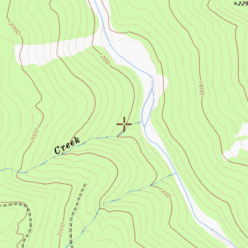 Topographic Map of Bee Creek, CA