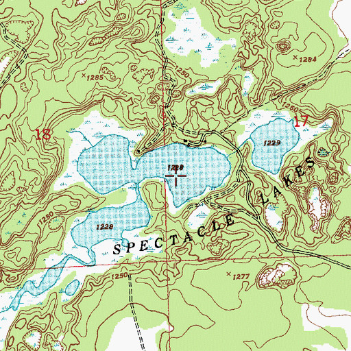 Topographic Map of Kirtland Lake, MI