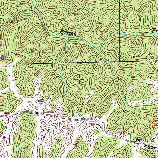 Topographic Map of Grub Ridge, KY