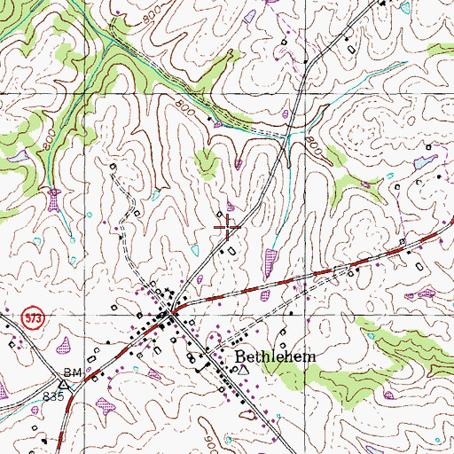 Topographic Map of Mount Zion (historical), KY