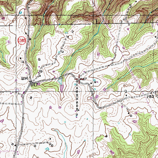Topographic Map of Periwinkle School (historical), KY