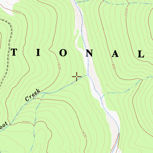 Topographic Map of Big Foot Creek, CA
