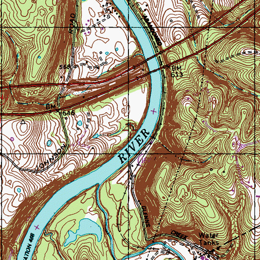Topographic Map of Arnolds Station (historical), KY