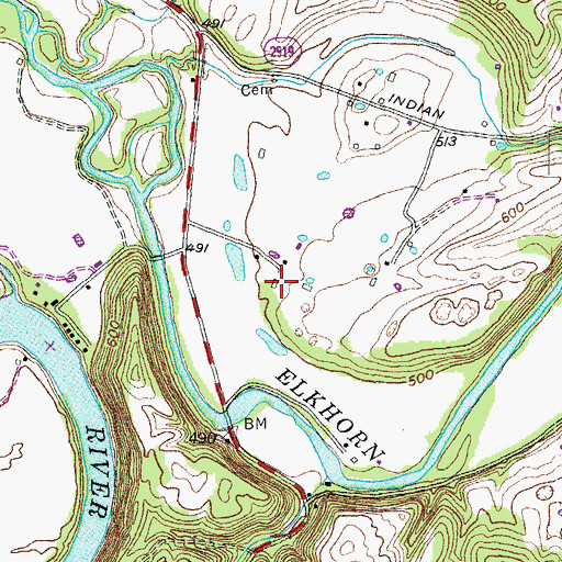 Topographic Map of Quires Camp (historical), KY