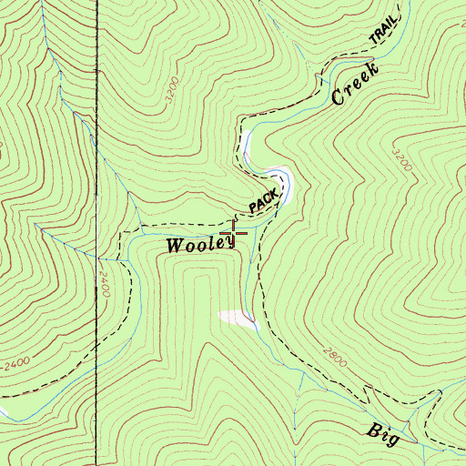 Topographic Map of Big Meadows Creek, CA