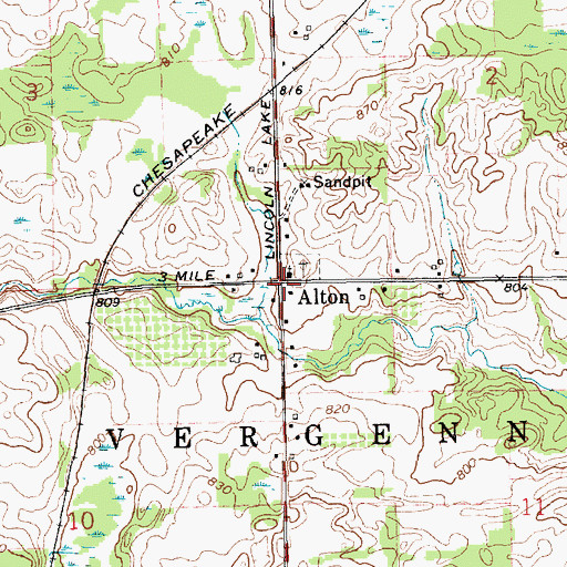 Topographic Map of Vergennes Post Office (historical), MI