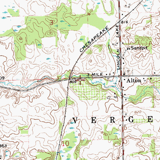 Topographic Map of Alton Station, MI