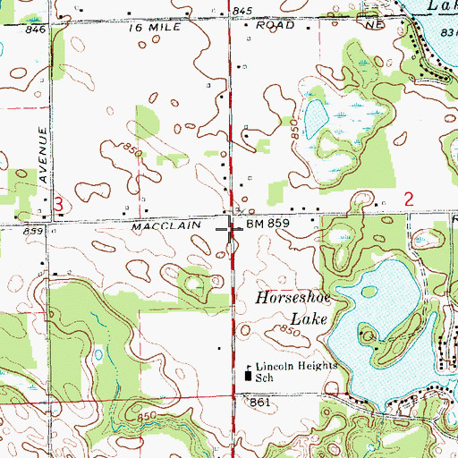 Topographic Map of Lincoln Lake Station (historical), MI